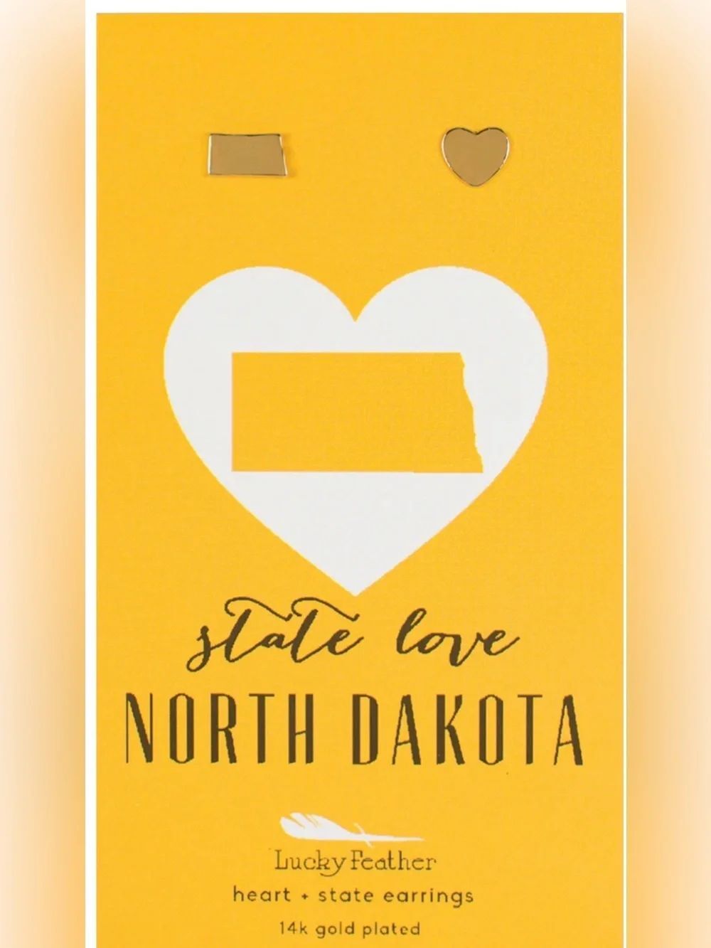 State Love Earrings - NORTH DAKOTA